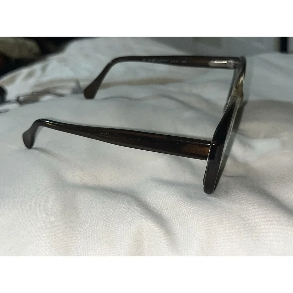 1980s Vintage Liberty Optical USA Square Eye Dark Brown To Clear Glasses 52-22